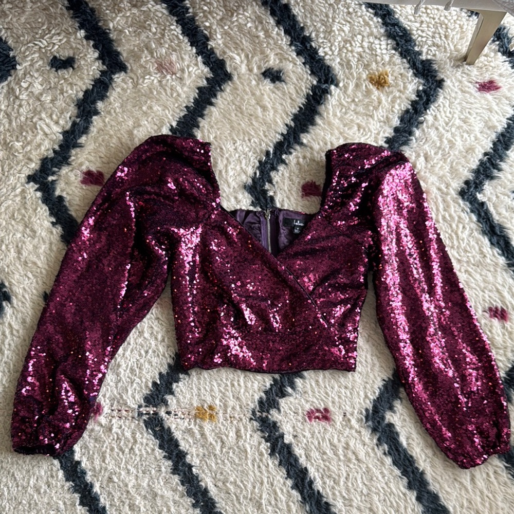 Sequin Burgundy Top